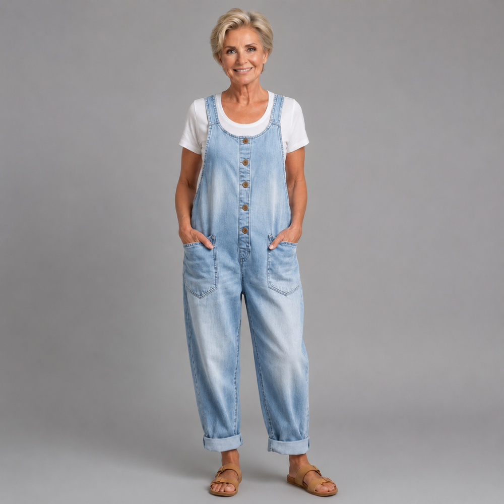 Saylor Washed Denim Overalls