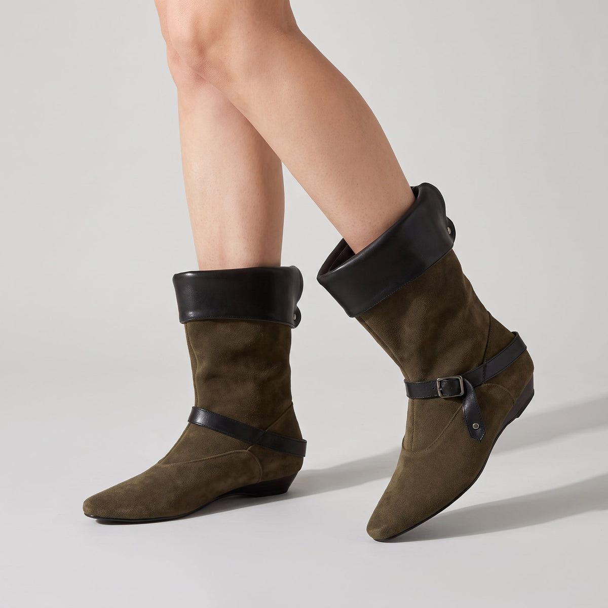 Sienna | Women's Ankle Boots with Pointed Toe and Buckle Strap