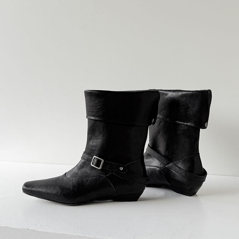 Sienna | Women's Ankle Boots with Pointed Toe and Buckle Strap