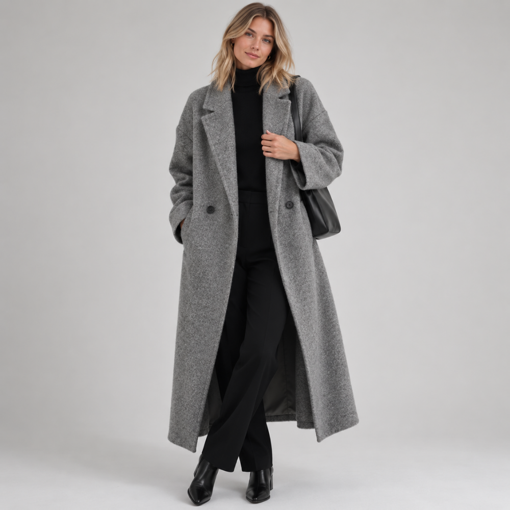 Sophia | Oversized Double-Breasted Long Coat