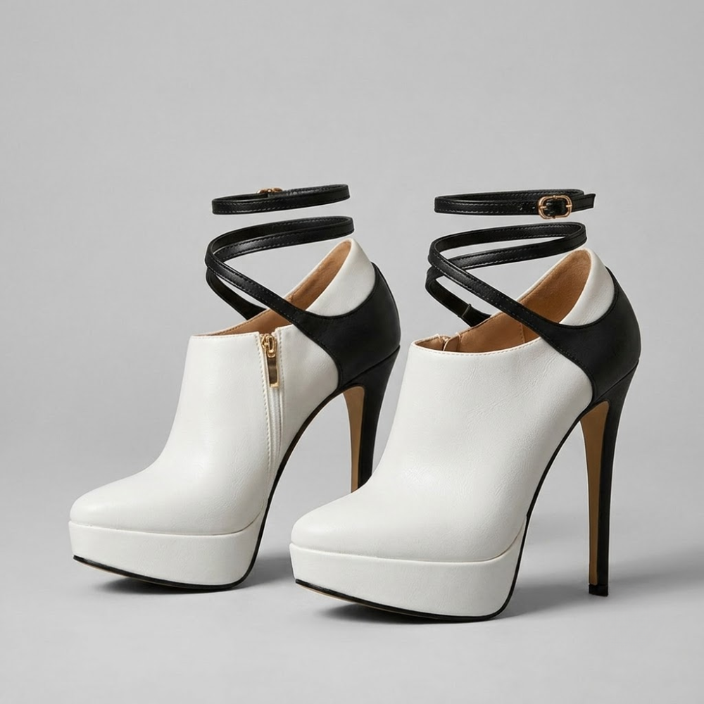 Valentina Contrast Strap Heels