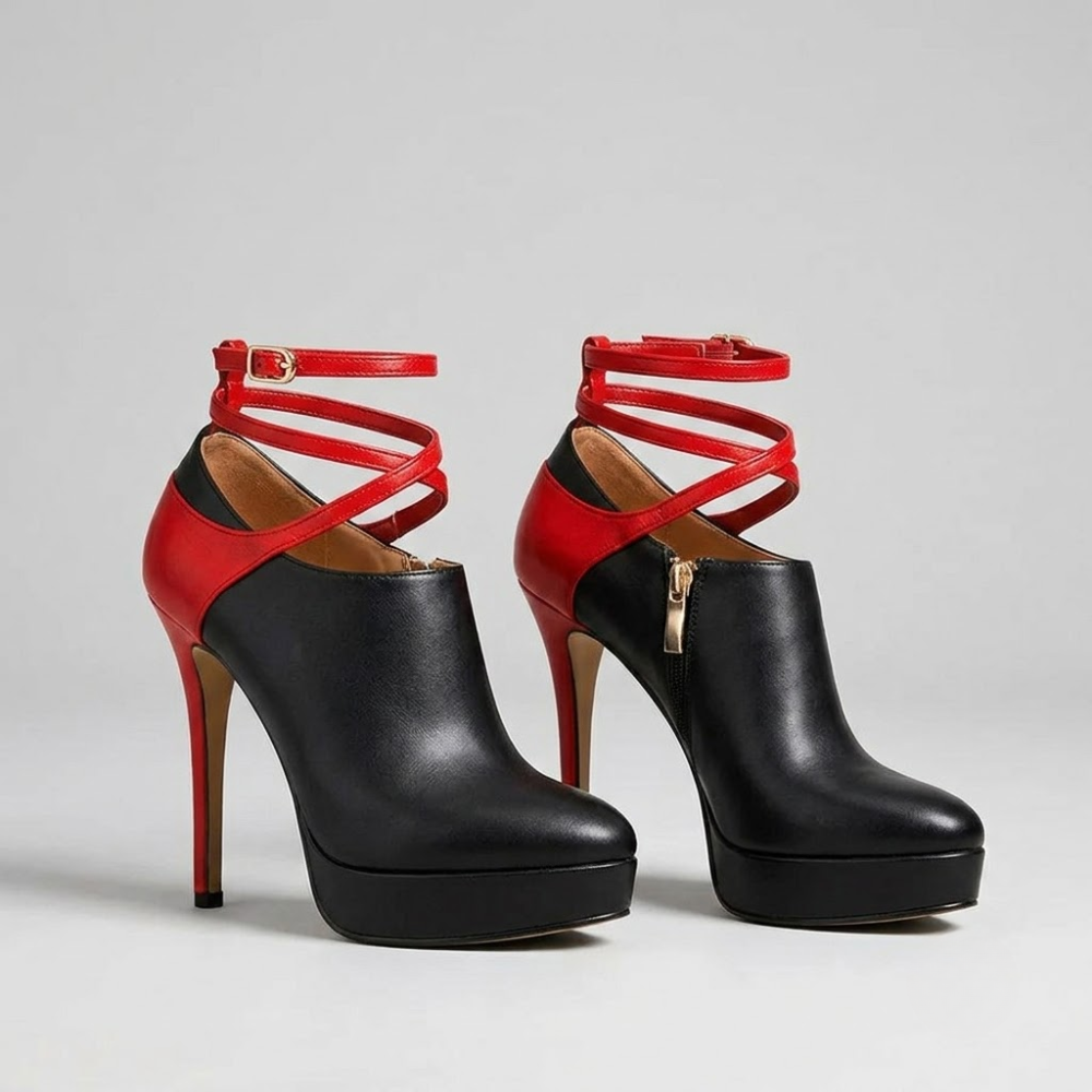 Valentina Contrast Strap Heels