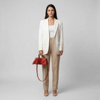 Valentina | Sculpted Handle Croc-Embossed Clutch