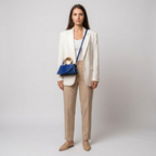 Valentina | Sculpted Handle Croc-Embossed Clutch