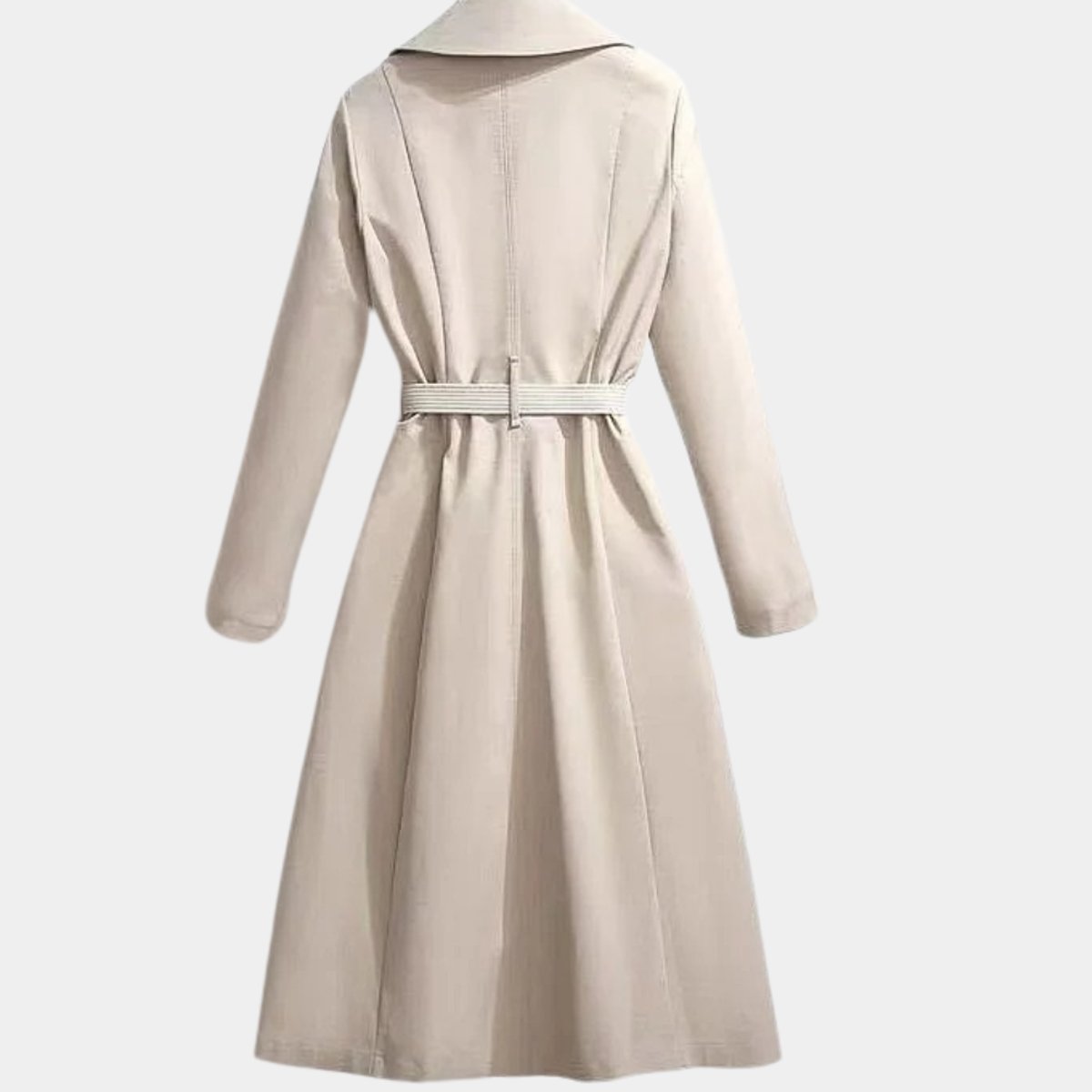 Vivienne | Women's Trench Coat with Belt and Checked Scarf Detail