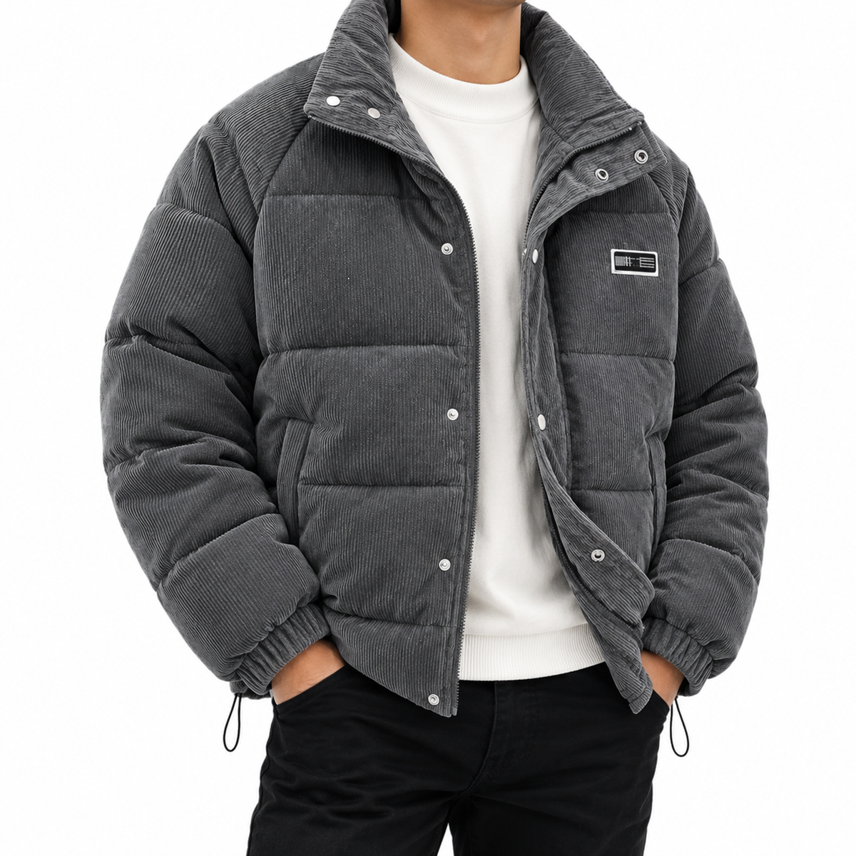 Wesley | Men's Padded Jacket with Stand Collar and Full Zip Front