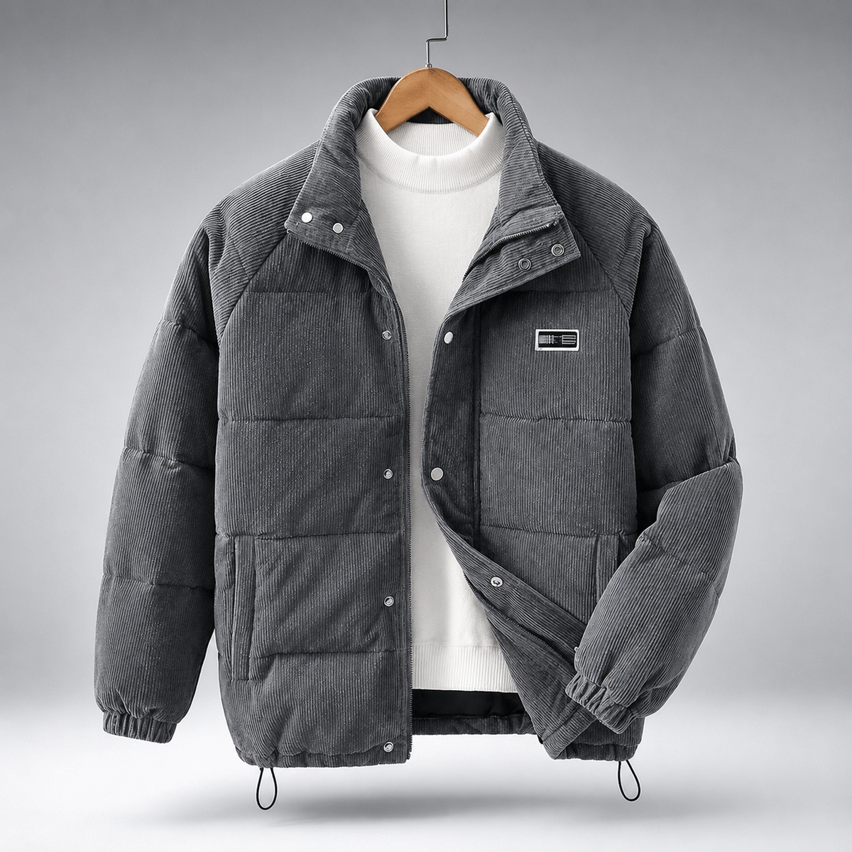 Wesley | Men's Padded Jacket with Stand Collar and Full Zip Front