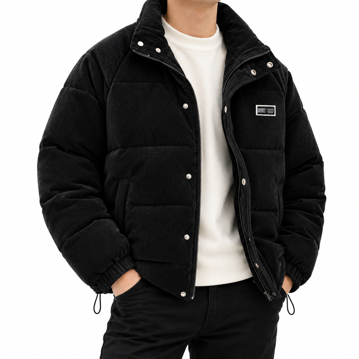 Wesley | Men's Padded Jacket with Stand Collar and Full Zip Front