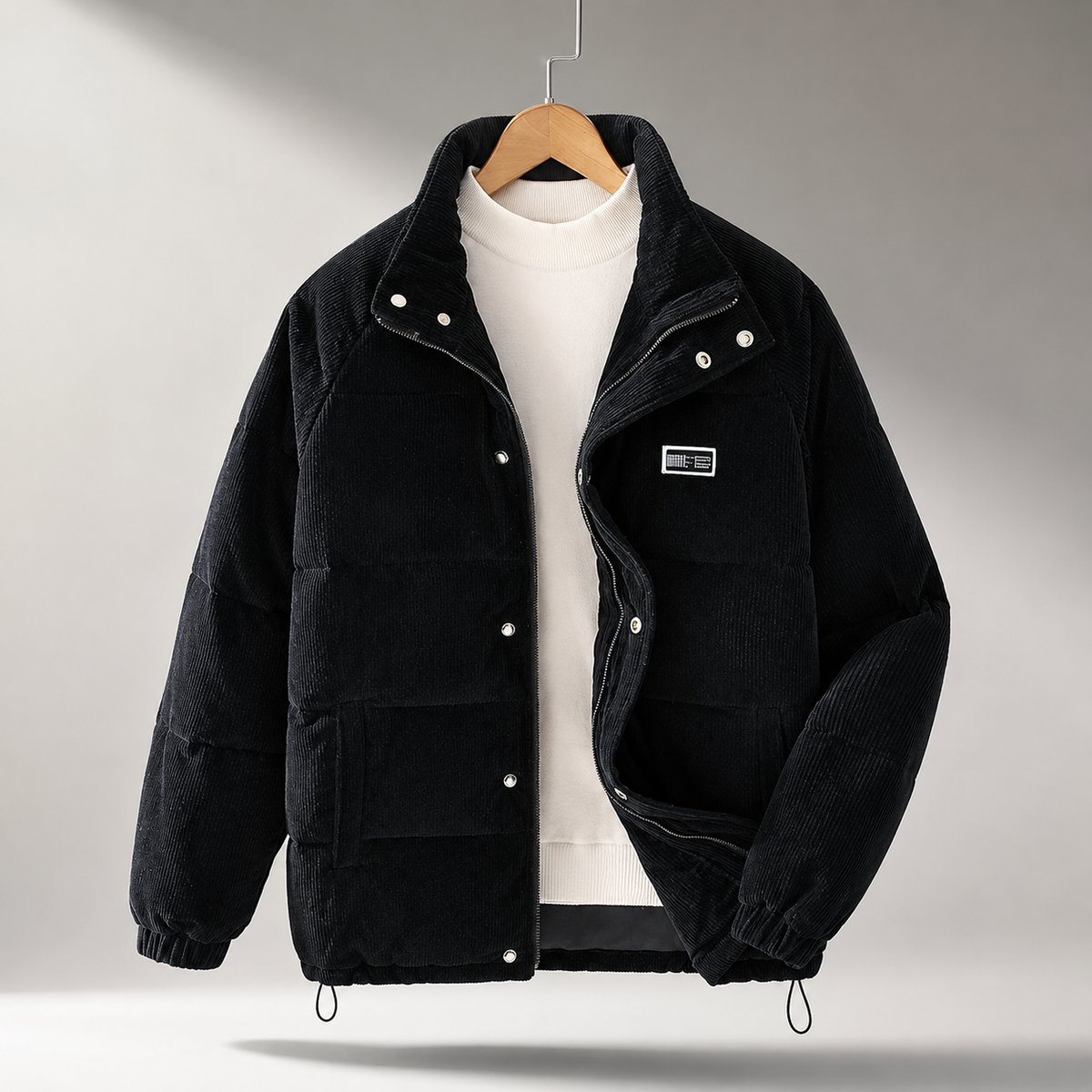 Wesley | Men's Padded Jacket with Stand Collar and Full Zip Front