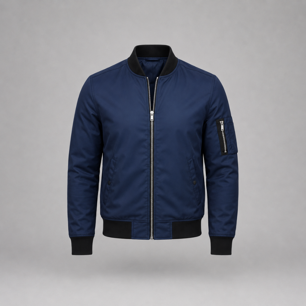 William | Slim-Fit Zip-Up Bomber Jacket