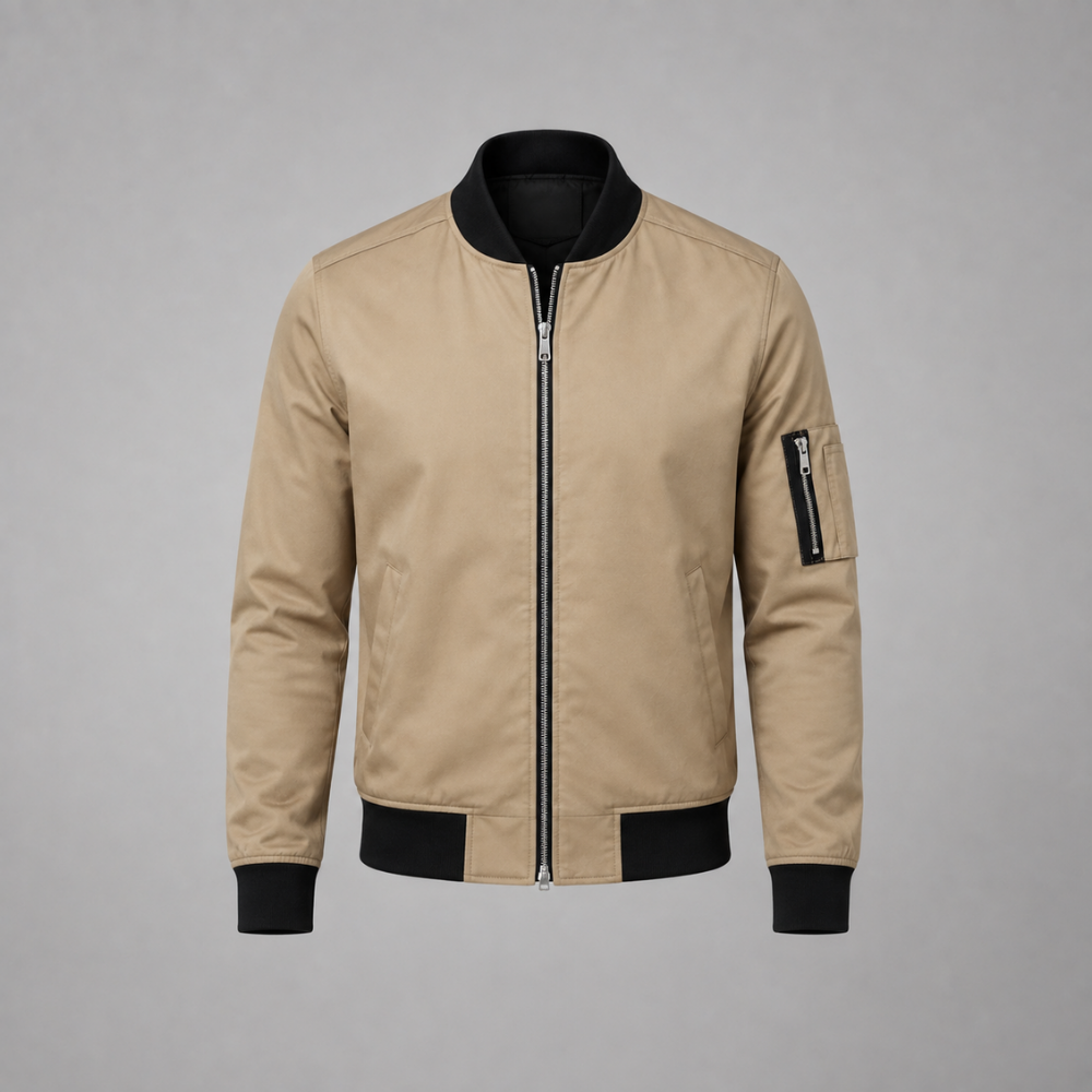 William | Slim-Fit Zip-Up Bomber Jacket