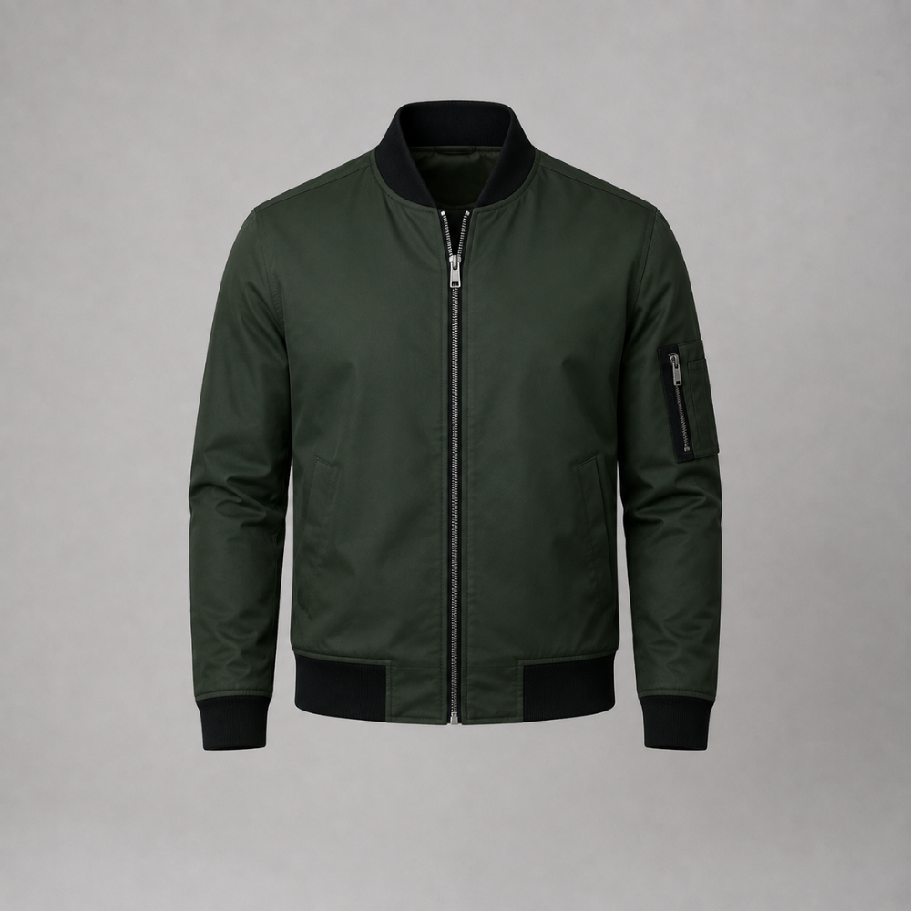 William | Slim-Fit Zip-Up Bomber Jacket