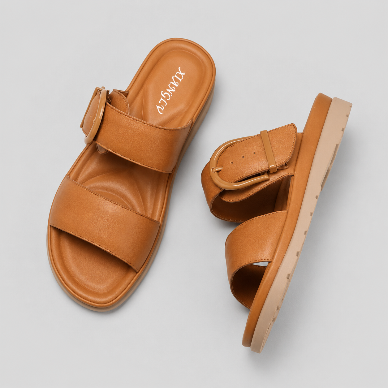 Amelia Buckle Slide Sandals