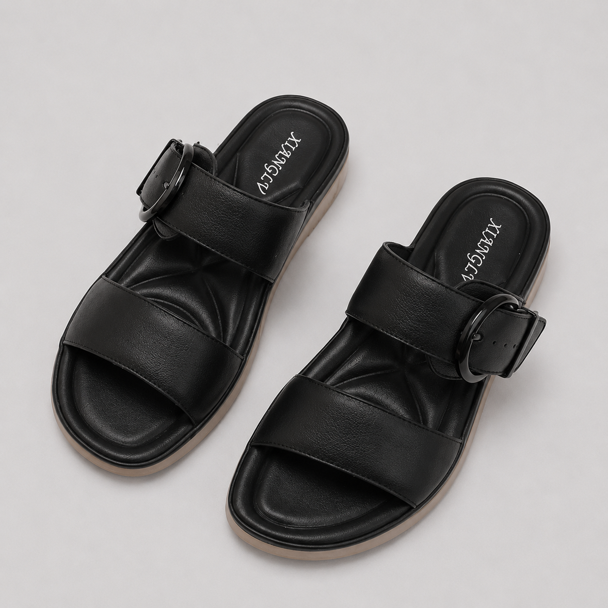 Amelia Buckle Slide Sandals