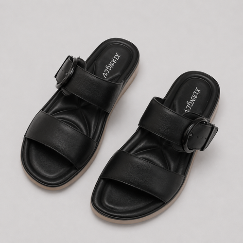 Amelia Buckle Slide Sandals