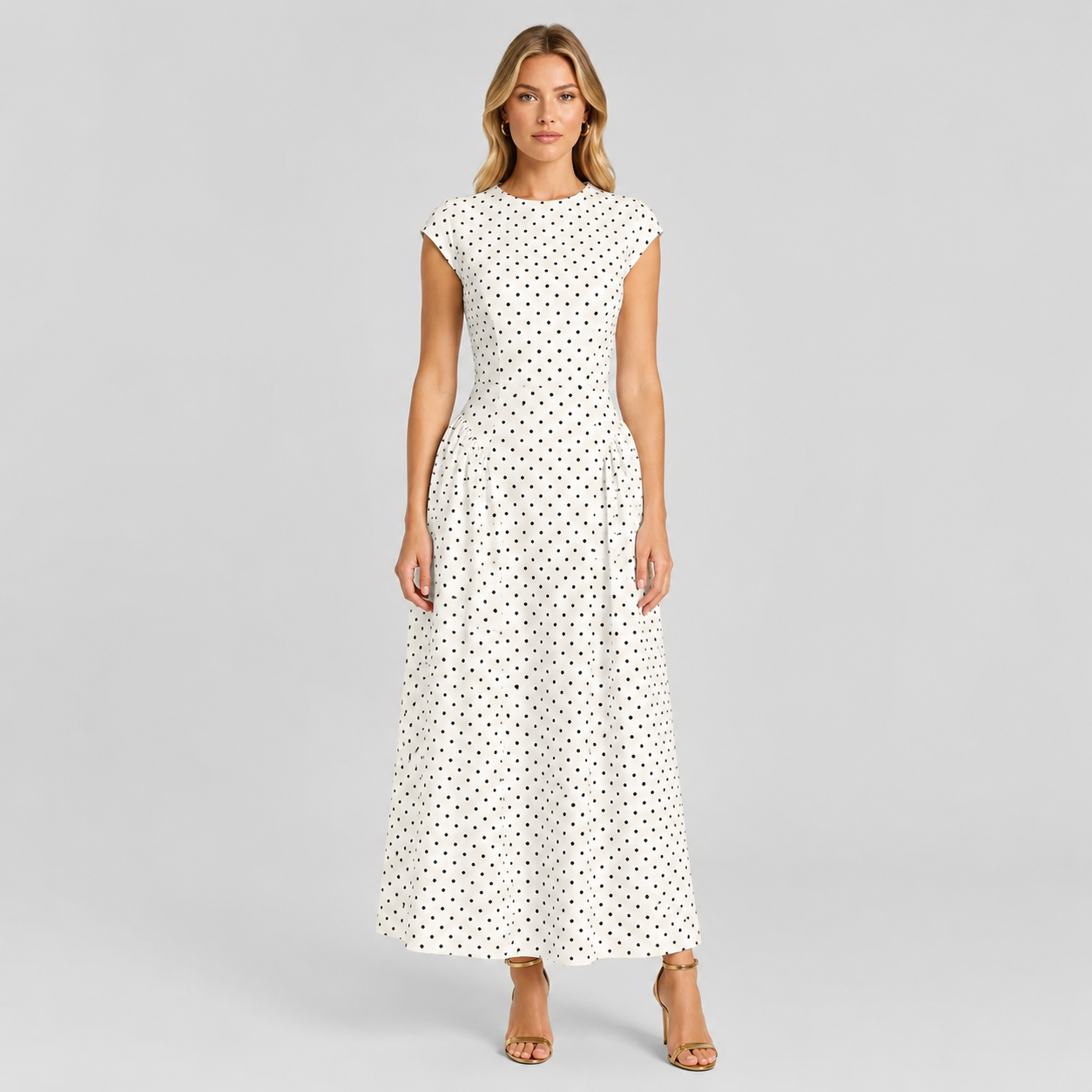 Clara Poka Dot Maxi Dress