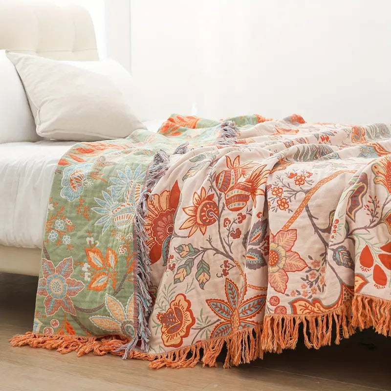 Marlow Cotton Floral Throw Blanket