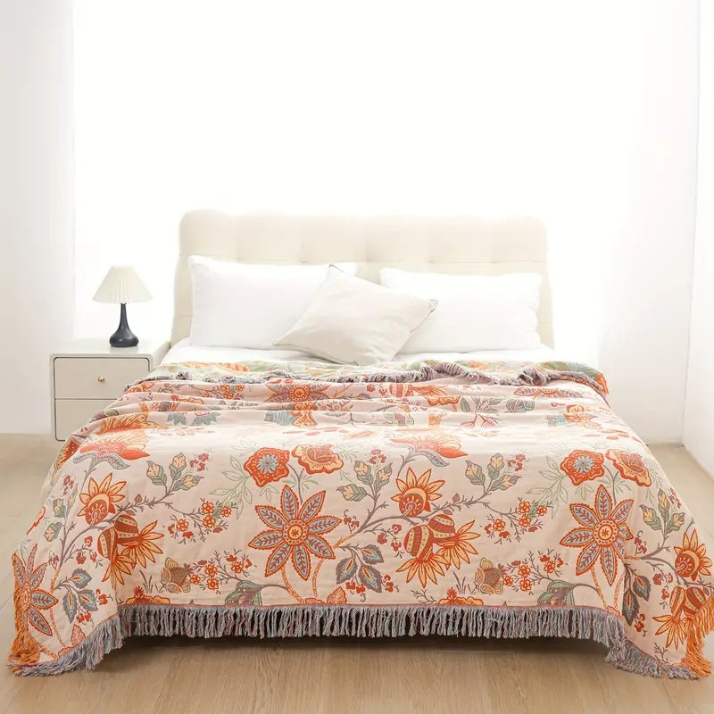 Marlow Cotton Floral Throw Blanket