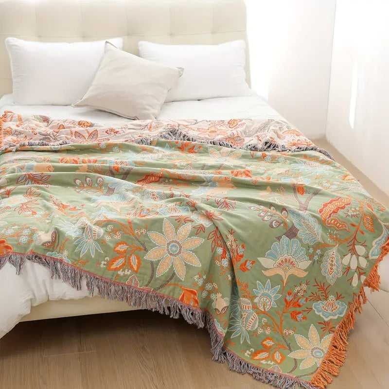 Marlow Cotton Floral Throw Blanket